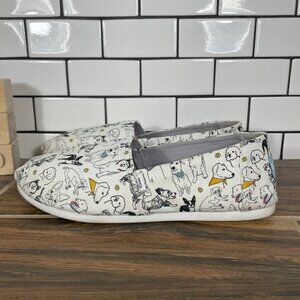 Toms Belmont Womens Size 8.5 Shoes White Office Dogs Slip On Comfort Flat